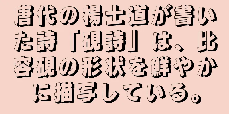 唐代の楊士道が書いた詩「硯詩」は、比容硯の形状を鮮やかに描写している。