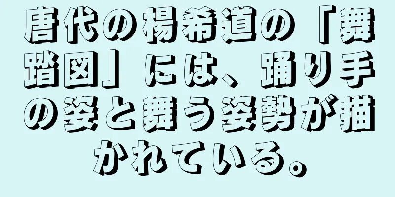 唐代の楊希道の「舞踏図」には、踊り手の姿と舞う姿勢が描かれている。