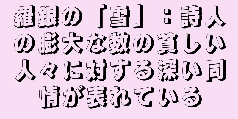 羅銀の「雪」：詩人の膨大な数の貧しい人々に対する深い同情が表れている