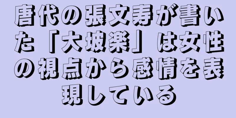 唐代の張文寿が書いた「大坡楽」は女性の視点から感情を表現している