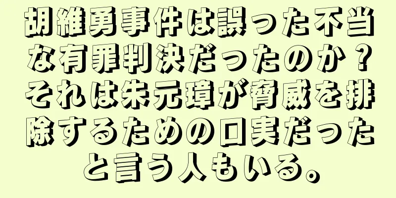 胡維勇事件は誤った不当な有罪判決だったのか？それは朱元璋が脅威を排除するための口実だったと言う人もいる。