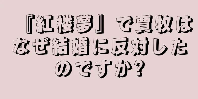 『紅楼夢』で賈牧はなぜ結婚に反対したのですか?