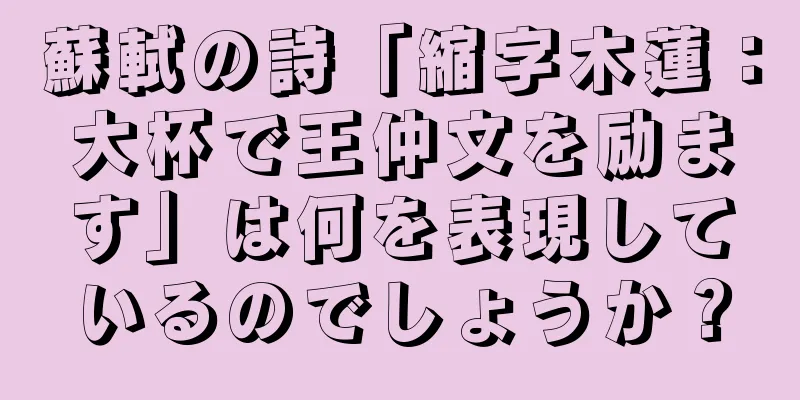 蘇軾の詩「縮字木蓮：大杯で王仲文を励ます」は何を表現しているのでしょうか？