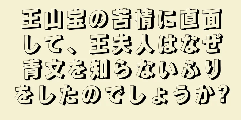 王山宝の苦情に直面して、王夫人はなぜ青文を知らないふりをしたのでしょうか?