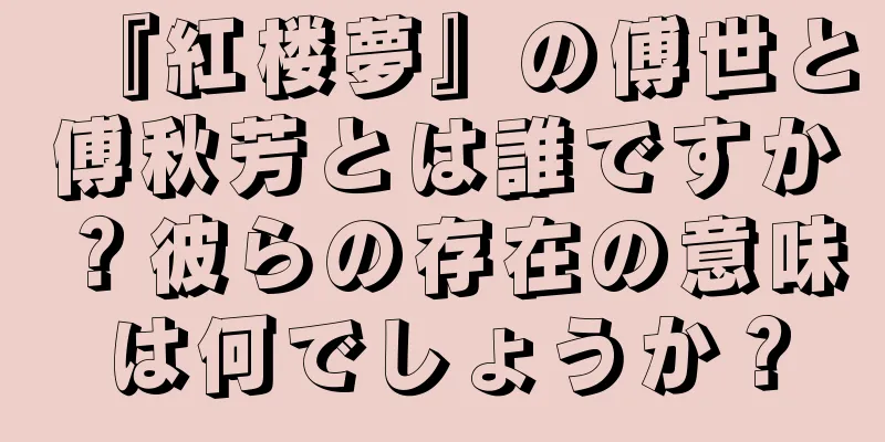 『紅楼夢』の傅世と傅秋芳とは誰ですか？彼らの存在の意味は何でしょうか？
