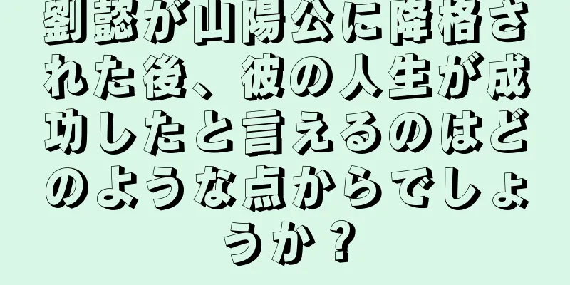 劉懿が山陽公に降格された後、彼の人生が成功したと言えるのはどのような点からでしょうか？