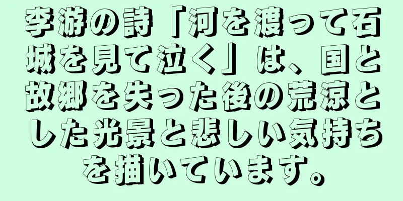 李游の詩「河を渡って石城を見て泣く」は、国と故郷を失った後の荒涼とした光景と悲しい気持ちを描いています。