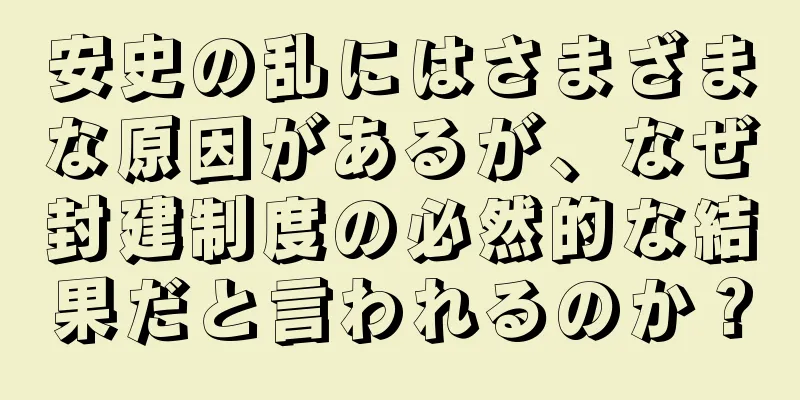 安史の乱にはさまざまな原因があるが、なぜ封建制度の必然的な結果だと言われるのか？