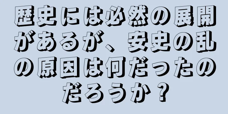 歴史には必然の展開があるが、安史の乱の原因は何だったのだろうか？