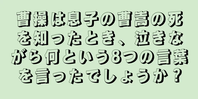 曹操は息子の曹嵩の死を知ったとき、泣きながら何という8つの言葉を言ったでしょうか？