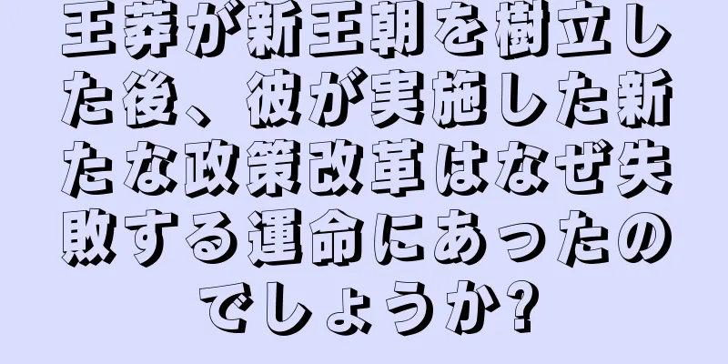王莽が新王朝を樹立した後、彼が実施した新たな政策改革はなぜ失敗する運命にあったのでしょうか?