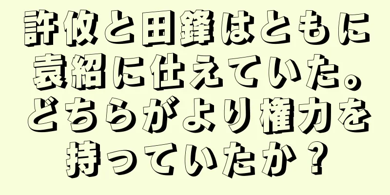 許攸と田鋒はともに袁紹に仕えていた。どちらがより権力を持っていたか？