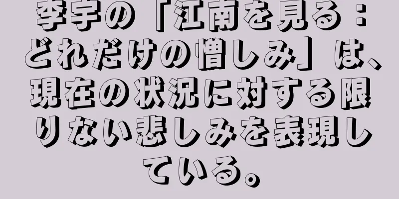 李宇の「江南を見る：どれだけの憎しみ」は、現在の状況に対する限りない悲しみを表現している。