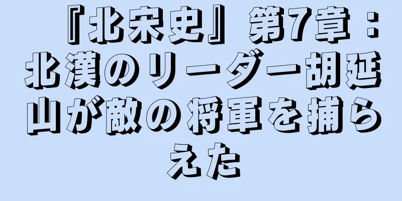 『北宋史』第7章：北漢のリーダー胡延山が敵の将軍を捕らえた