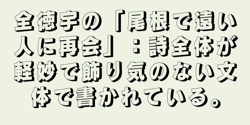 全徳宇の「尾根で遠い人に再会」：詩全体が軽妙で飾り気のない文体で書かれている。