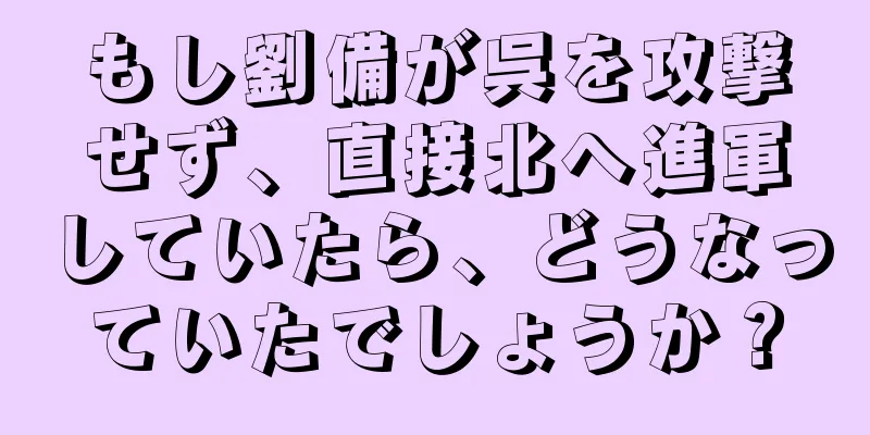 もし劉備が呉を攻撃せず、直接北へ進軍していたら、どうなっていたでしょうか？