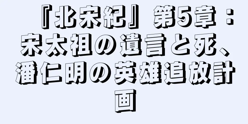 『北宋紀』第5章：宋太祖の遺言と死、潘仁明の英雄追放計画