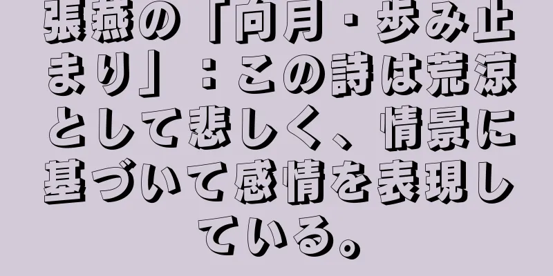 張燕の「向月・歩み止まり」：この詩は荒涼として悲しく、情景に基づいて感情を表現している。