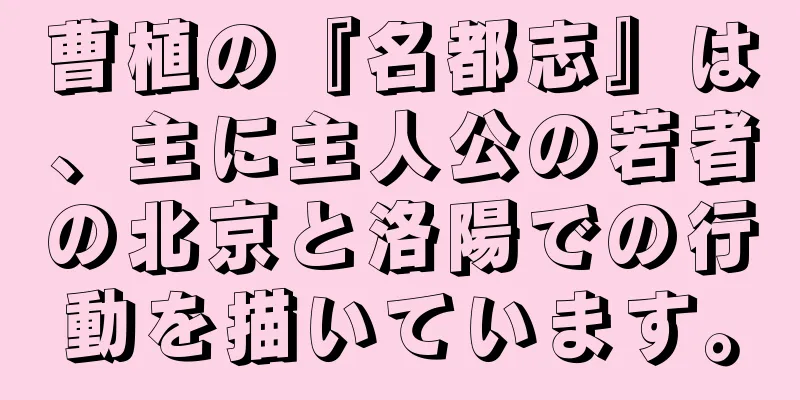 曹植の『名都志』は、主に主人公の若者の北京と洛陽での行動を描いています。