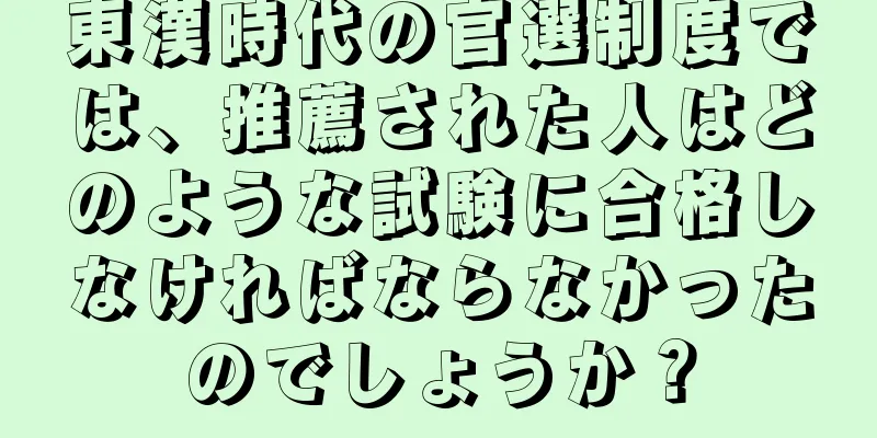 東漢時代の官選制度では、推薦された人はどのような試験に合格しなければならなかったのでしょうか？