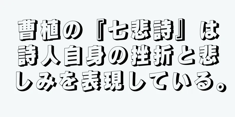 曹植の『七悲詩』は詩人自身の挫折と悲しみを表現している。