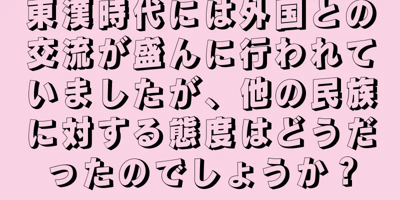 東漢時代には外国との交流が盛んに行われていましたが、他の民族に対する態度はどうだったのでしょうか？