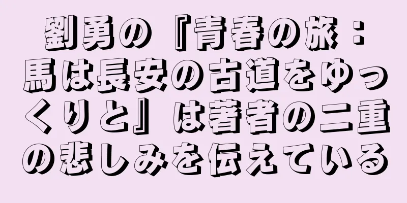 劉勇の『青春の旅：馬は長安の古道をゆっくりと』は著者の二重の悲しみを伝えている