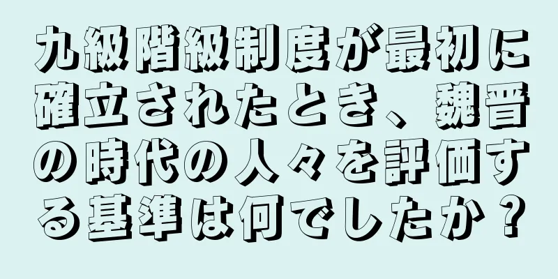 九級階級制度が最初に確立されたとき、魏晋の時代の人々を評価する基準は何でしたか？