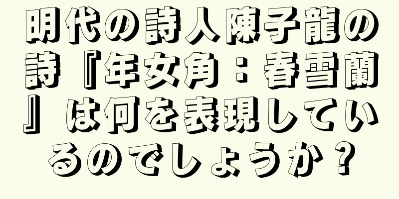 明代の詩人陳子龍の詩『年女角：春雪蘭』は何を表現しているのでしょうか？