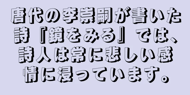 唐代の李崇嗣が書いた詩『鏡をみる』では、詩人は常に悲しい感情に浸っています。