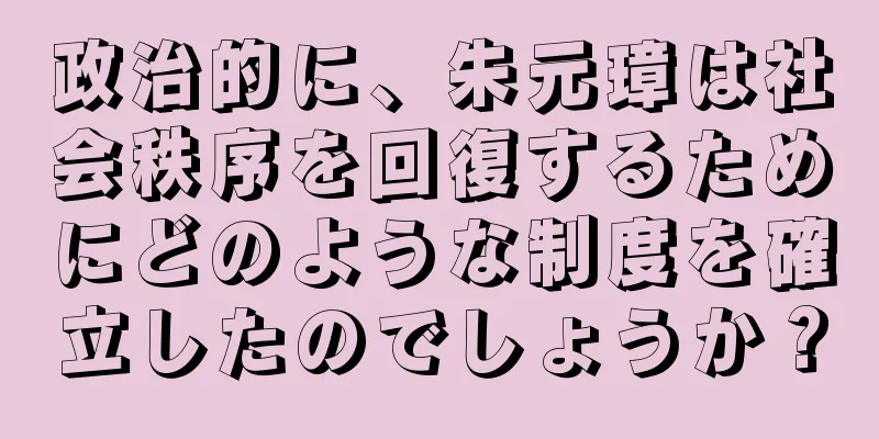 政治的に、朱元璋は社会秩序を回復するためにどのような制度を確立したのでしょうか？
