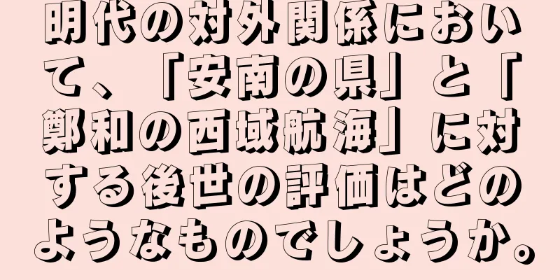 明代の対外関係において、「安南の県」と「鄭和の西域航海」に対する後世の評価はどのようなものでしょうか。