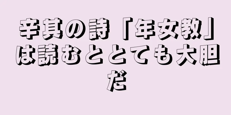 辛其の詩「年女教」は読むととても大胆だ