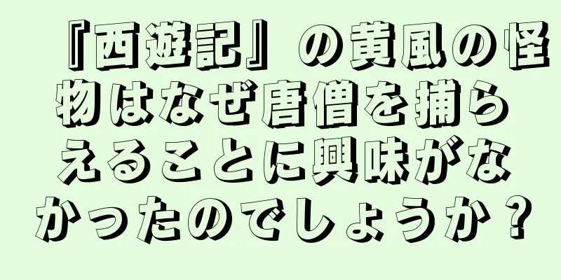『西遊記』の黄風の怪物はなぜ唐僧を捕らえることに興味がなかったのでしょうか？