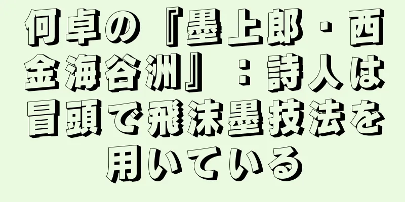 何卓の『墨上郎・西金海谷洲』：詩人は冒頭で飛沫墨技法を用いている