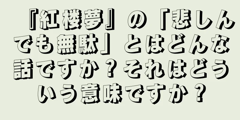 『紅楼夢』の「悲しんでも無駄」とはどんな話ですか？それはどういう意味ですか？