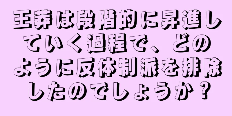 王莽は段階的に昇進していく過程で、どのように反体制派を排除したのでしょうか？