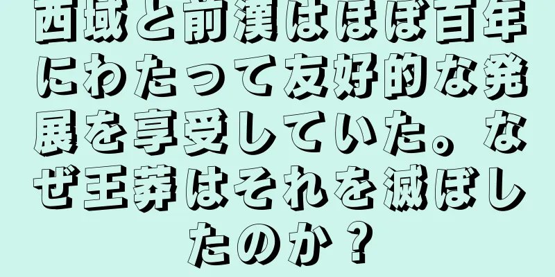 西域と前漢はほぼ百年にわたって友好的な発展を享受していた。なぜ王莽はそれを滅ぼしたのか？