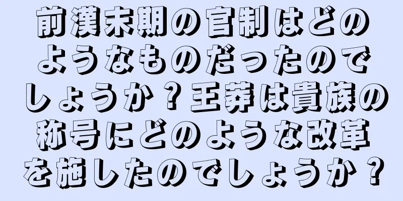 前漢末期の官制はどのようなものだったのでしょうか？王莽は貴族の称号にどのような改革を施したのでしょうか？