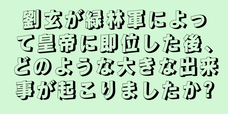 劉玄が緑林軍によって皇帝に即位した後、どのような大きな出来事が起こりましたか?