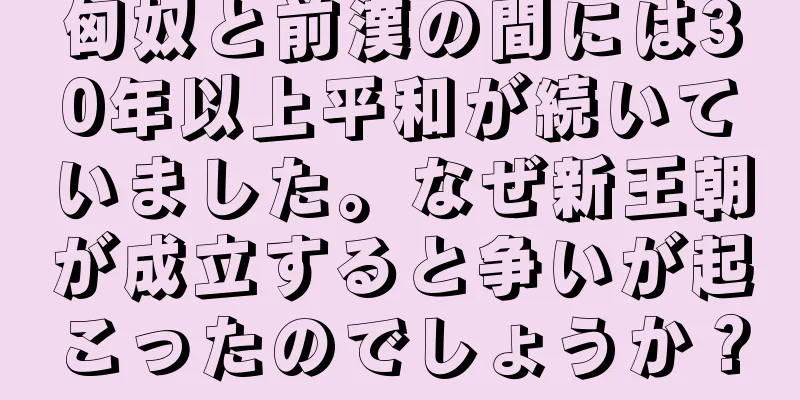 匈奴と前漢の間には30年以上平和が続いていました。なぜ新王朝が成立すると争いが起こったのでしょうか？