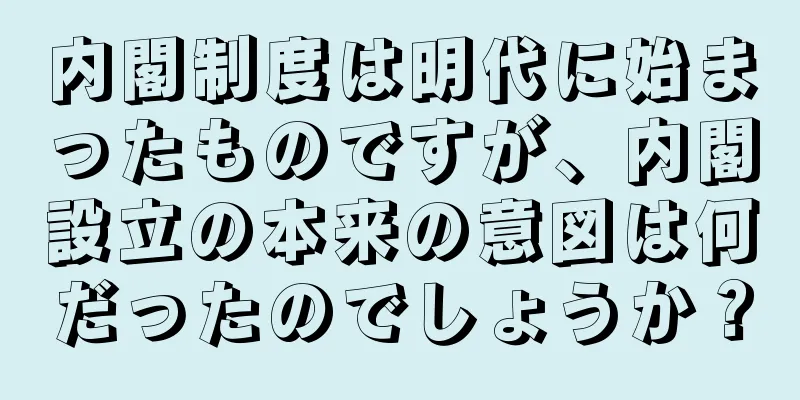 内閣制度は明代に始まったものですが、内閣設立の本来の意図は何だったのでしょうか？