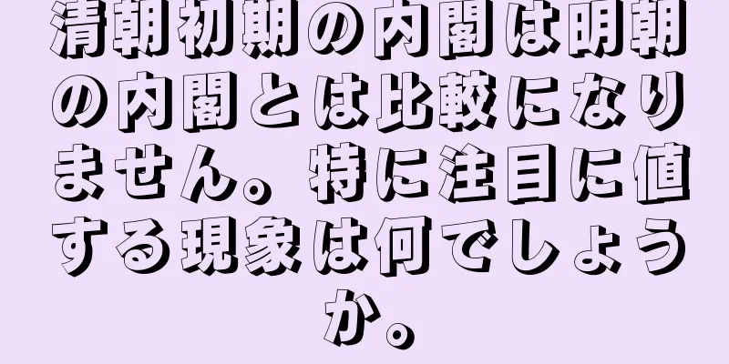清朝初期の内閣は明朝の内閣とは比較になりません。特に注目に値する現象は何でしょうか。