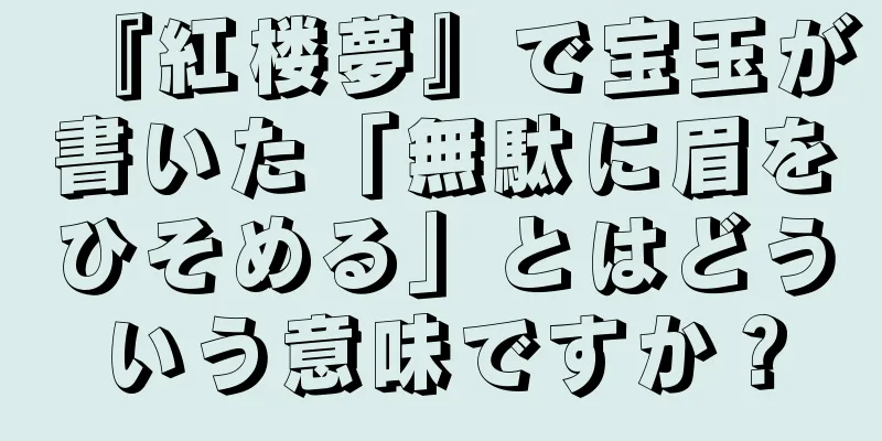 『紅楼夢』で宝玉が書いた「無駄に眉をひそめる」とはどういう意味ですか？