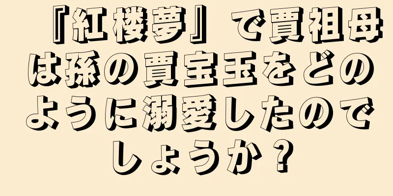 『紅楼夢』で賈祖母は孫の賈宝玉をどのように溺愛したのでしょうか？