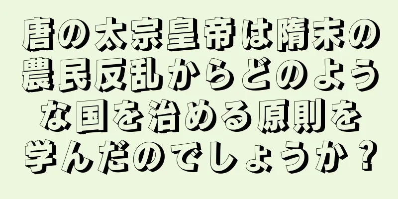 唐の太宗皇帝は隋末の農民反乱からどのような国を治める原則を学んだのでしょうか？