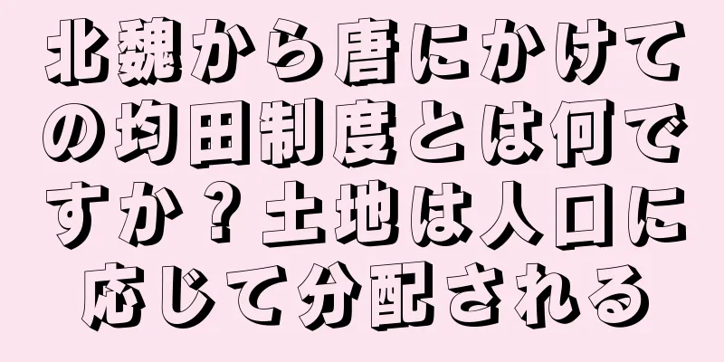 北魏から唐にかけての均田制度とは何ですか？土地は人口に応じて分配される