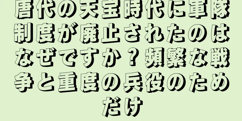 唐代の天宝時代に軍隊制度が廃止されたのはなぜですか？頻繁な戦争と重度の兵役のためだけ