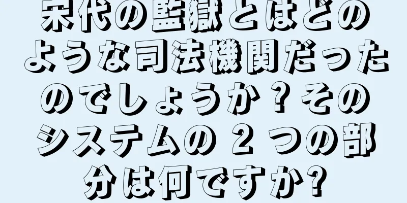 宋代の監獄とはどのような司法機関だったのでしょうか？そのシステムの 2 つの部分は何ですか?