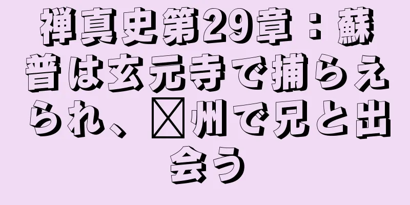 禅真史第29章：蘇普は玄元寺で捕らえられ、兗州で兄と出会う